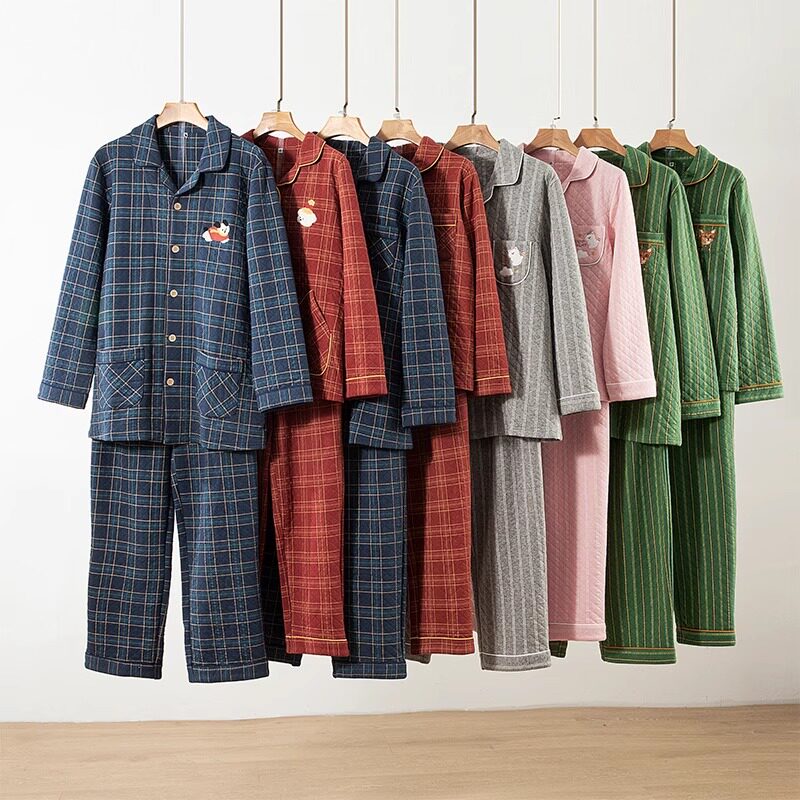 长袖长裤情侣睡衣家居服套装