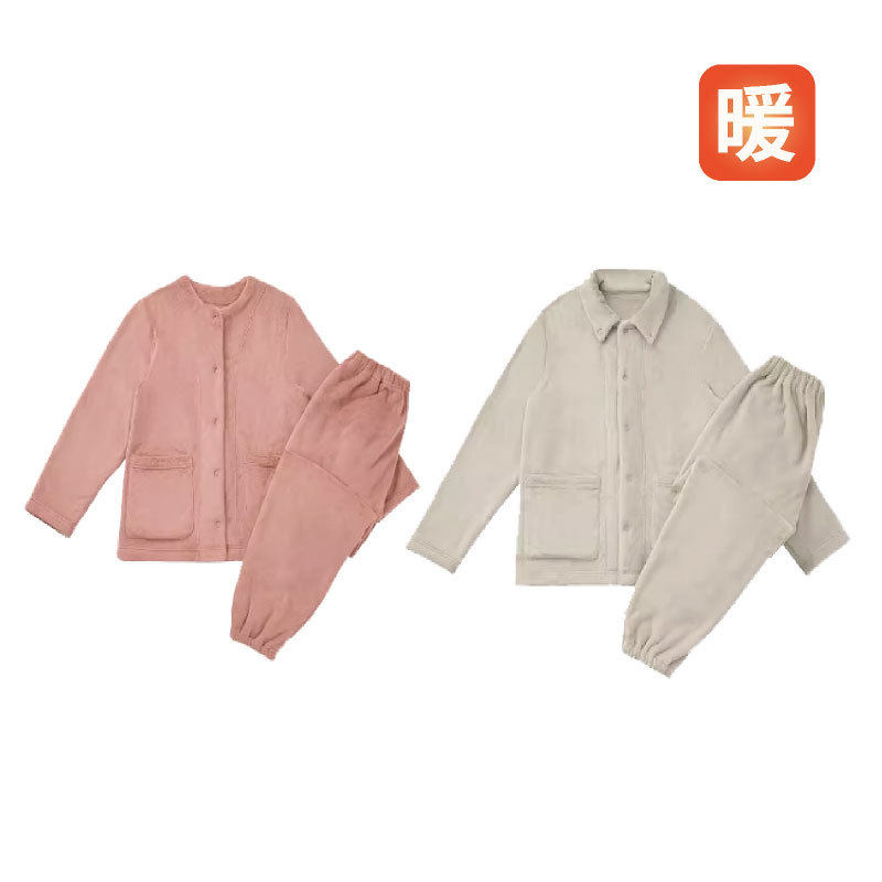 家居服秋冬保暖珊瑚绒法莱绒