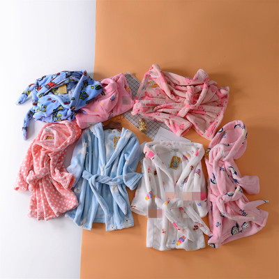 珊瑚绒居家服法拉绒浴袍厚