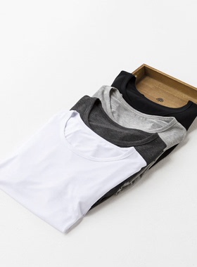 EAL春秋季新款欧美莫代尔圆领t恤女打底衫上衣L76