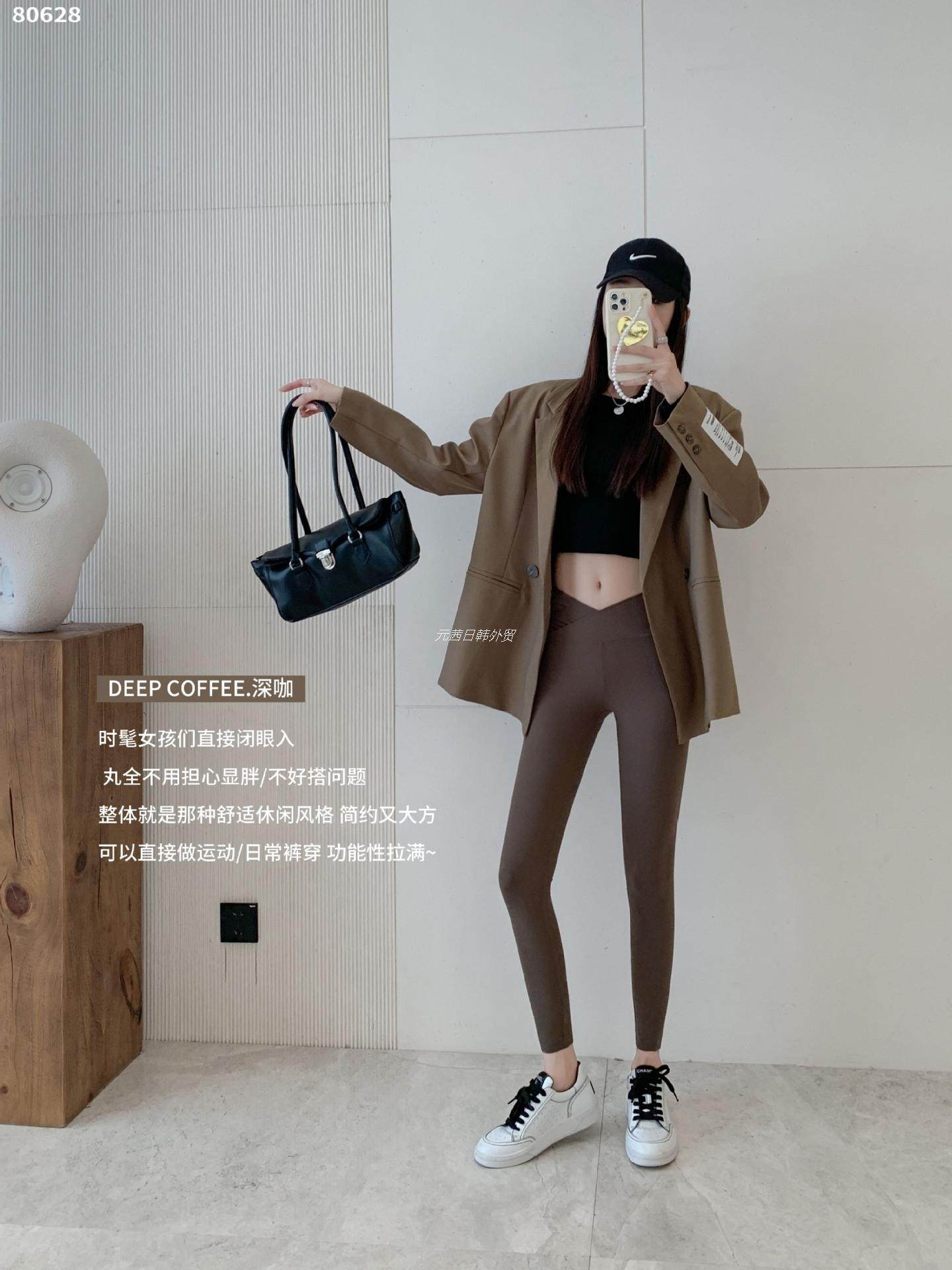 SY 腰热能保暖芭比裤收腹提臀紧身鲨鱼皮80628#韩版秋季交叉高弹