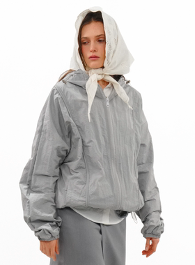 AXYPAGES户外防风褶皱肌理尼龙面料三合一抽绳冲锋衣运动外套