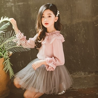 Áo sơ mi nữ, mùa thu 2019, áo sơ mi trắng cotton mới của Hàn Quốc, búp bê, quần áo trẻ em, áo trẻ em - Áo sơ mi áo sơ mi bé gái 10 tuổi