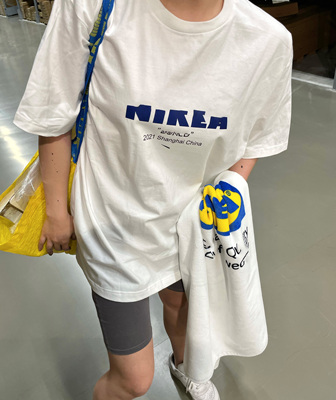 恶搞TEE 超大通勤扩版oversize欧美ins情侣落肩显瘦短袖