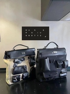 【王宝妞】MEBAG哑黑款 手铐多功能上学通勤包 肩带自由变换