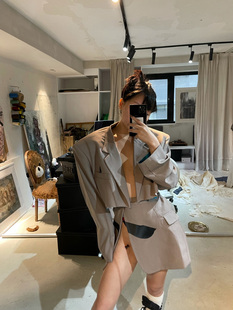 廓形修身原创上下分解西装性感裙套装可爱辣妹你不当谁当?