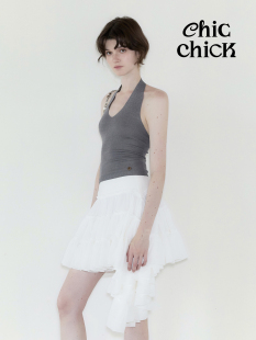 ChicChick时髦小鸡vol20白色流浪风多层拖尾不规则拼接半身蛋糕裙