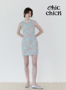 ChicChick时髦小鸡vol20Vintage风做旧印花立体肌理碎花连衣裙