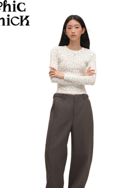 ChicChick时髦小鸡新品 秋冬神裤含羊毛精纺侧扣高腰挺括西装裤