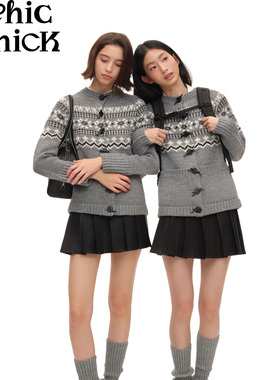 ChicChick时髦小鸡 威尔士之花 精制含羊毛费尔岛新年圣诞毛衣女