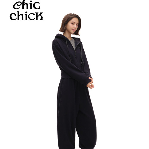 ChicChick皇家蓝卫衣卫裤套装