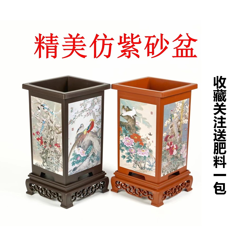 加高加厚兰花专用盆高体塑料花盆厂家直销树脂盆栽透气兰花盆