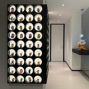 定制烤漆壁挂式手办展示柜泡泡玛特盲盒收纳墙