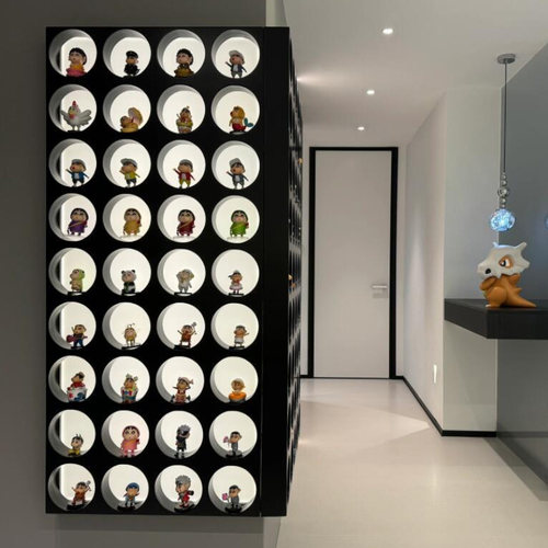定制烤漆壁挂式手办展示柜泡泡玛特盲盒收纳墙