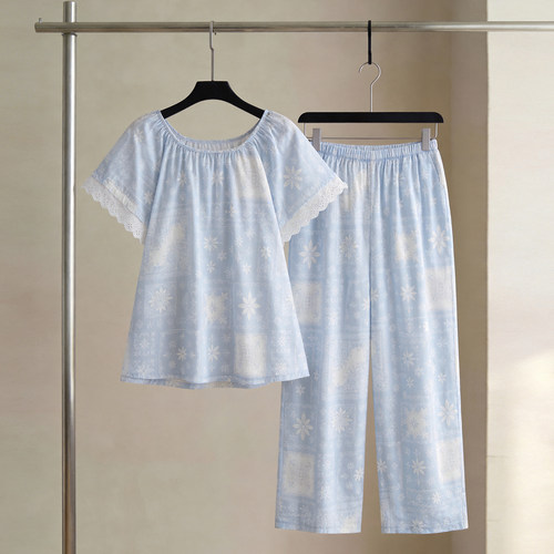 SLEEPTIGHT夏季睡衣女短袖民族风