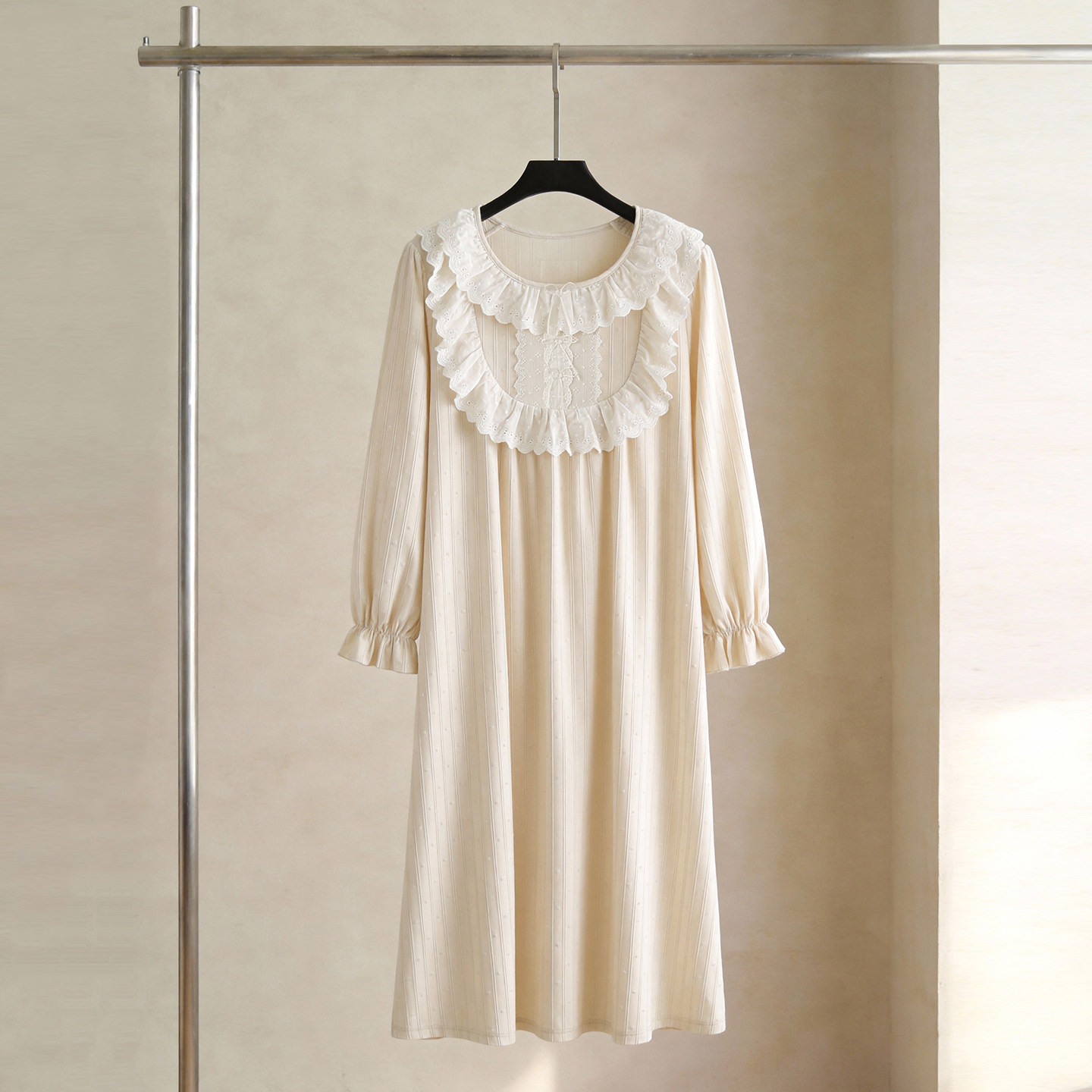 SLEEPTIGHT睡裙女款纯棉长袖复古法式名媛气质可外穿长款套头睡衣