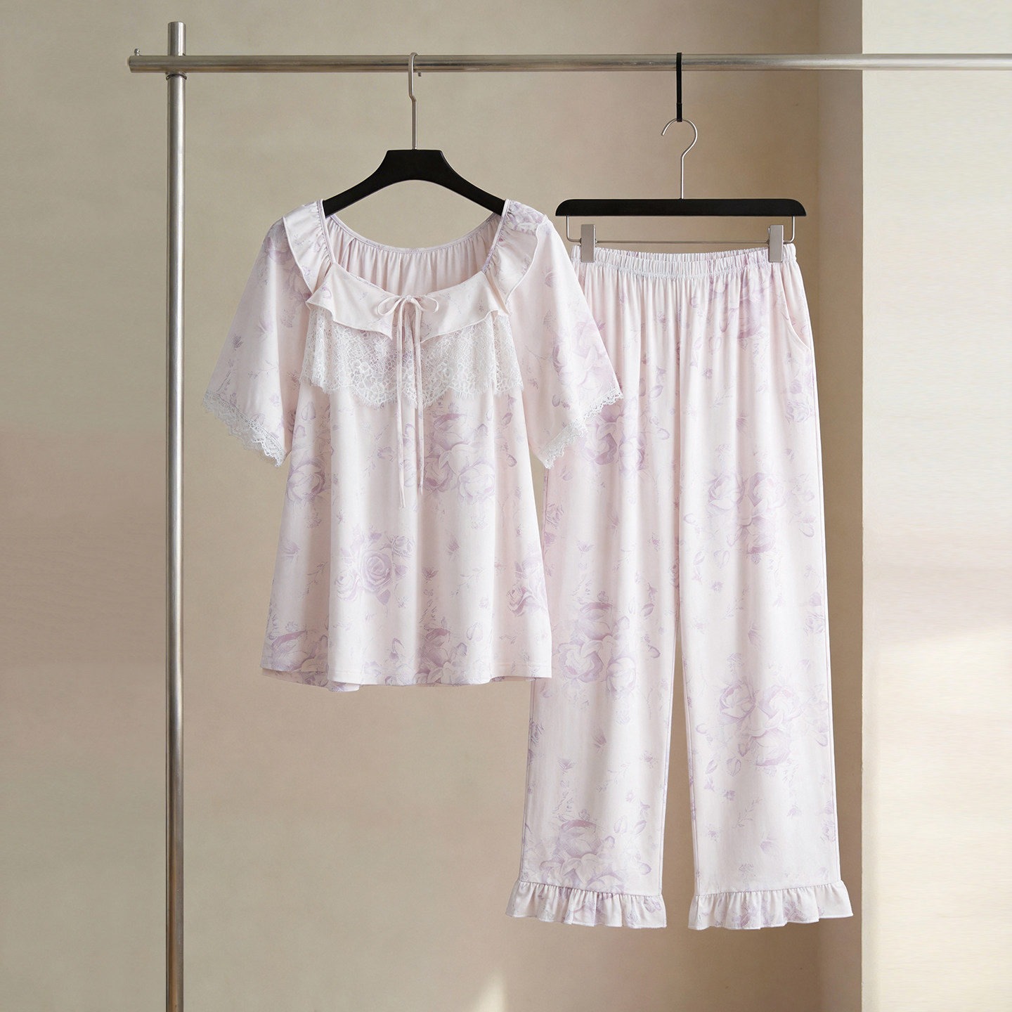 SLEEPTIGHT莫代尔睡衣女款2026新款夏季短袖长裤妈妈款清凉家居服