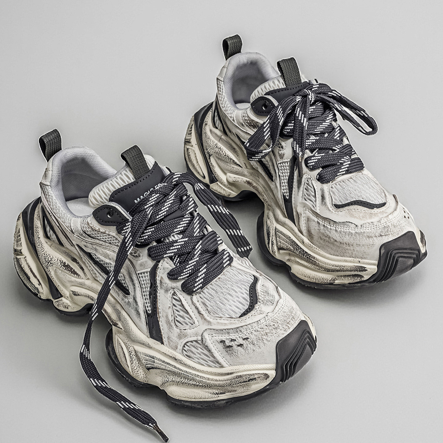 男士复古老爹鞋2025秋季新款厚底潮牌运动鞋擦色做旧透气休闲鞋潮