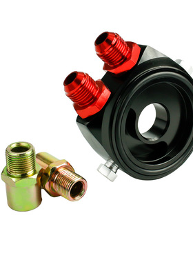 汽车改装油饼 机油冷却适配器 油温表油压表三通 通用转接座配件