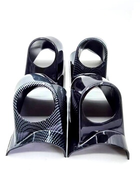 60mm 单孔汽车仪表架 A柱改装左右向仪表座 哑黑色碳纹仪表罩