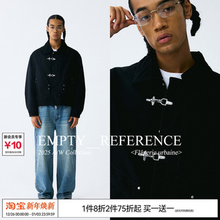 夹克外套 重磅全棉珠帆水洗做旧飞机扣拼接短款 EMPTY REFERENCE