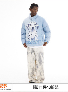 特惠6折起 EMPTY REFERENCE 斑点狗白鸭绒加厚保暖立领羽绒服