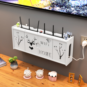 路由器置物架机顶盒电线插排壁挂收纳盒客厅放无线WiFi架插座遮挡