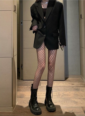暗黑渔网袜jk黑丝性感辣妹花藤丝袜白色连裤袜女超薄款防勾丝透肉