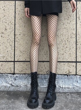渔网袜JK黑丝袜女薄款辣妹网红性感黑色连裤袜防勾丝情调纯欲白丝