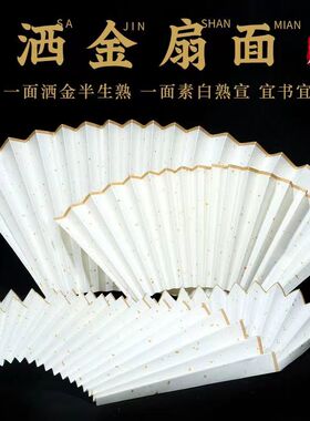 7寸8寸9寸10寸空白洒金宣纸替换扇面书画创作宣纸扇面