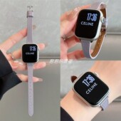 适用苹果手表s11代iwatch细款 方扣小蛮腰真皮表带applewatch987se