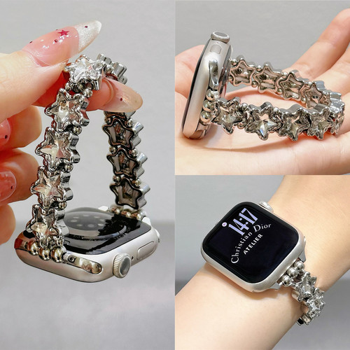 适用iwatch星星宝石弹力绳表带