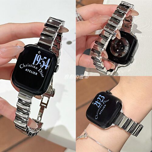 适用iwatch不规则拼色金属表带