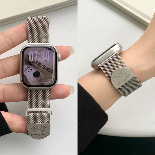 适用iwatch小狗圆尾米兰尼斯表带