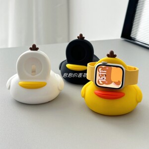 适用苹果手表s11代iwatch可爱小鸭子硅胶充电支架applewatch987se