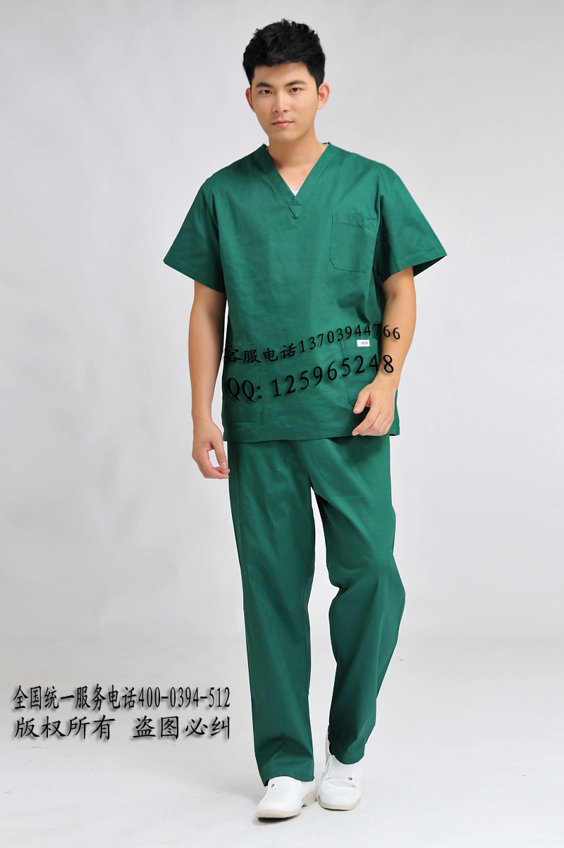 棉质手术衣服男女医生护士分体涤棉洗手衣短袖套装宽松夏季工作服