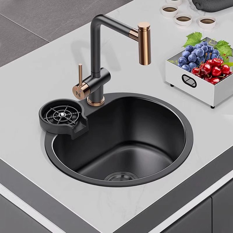 尼洛施纳米圆形小单槽小号304不锈钢吧台岛台厨房小尺寸洗菜盆,家装主材,水槽套餐,淘宝优惠券,粉丝福利购,淘宝优惠卷