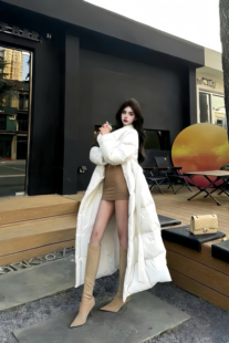 MSTO BL冬日白月光 过膝超长款羽绒服90白鸭绒显瘦显高保暧外套