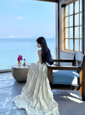 MSTOBALLET 深海人鱼姬 小众法式复古收腰显瘦连衣裙礼服三亚拍照