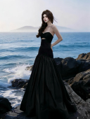 复古赫本抹胸裙黑色2026新款 MSTO 风法式 清冷美人 连衣裙 BALLET