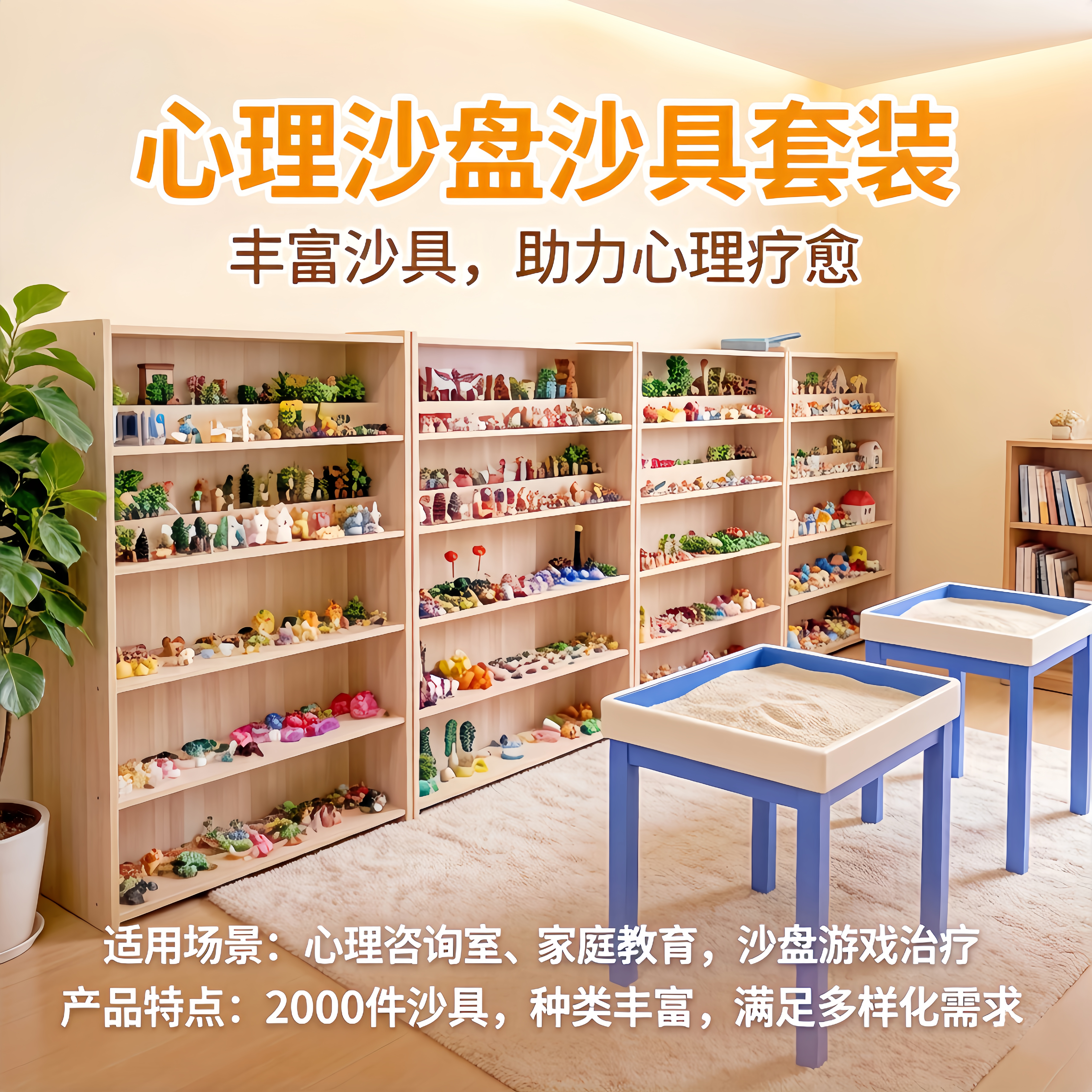 心理沙盘游戏沙具陈列柜实木团体