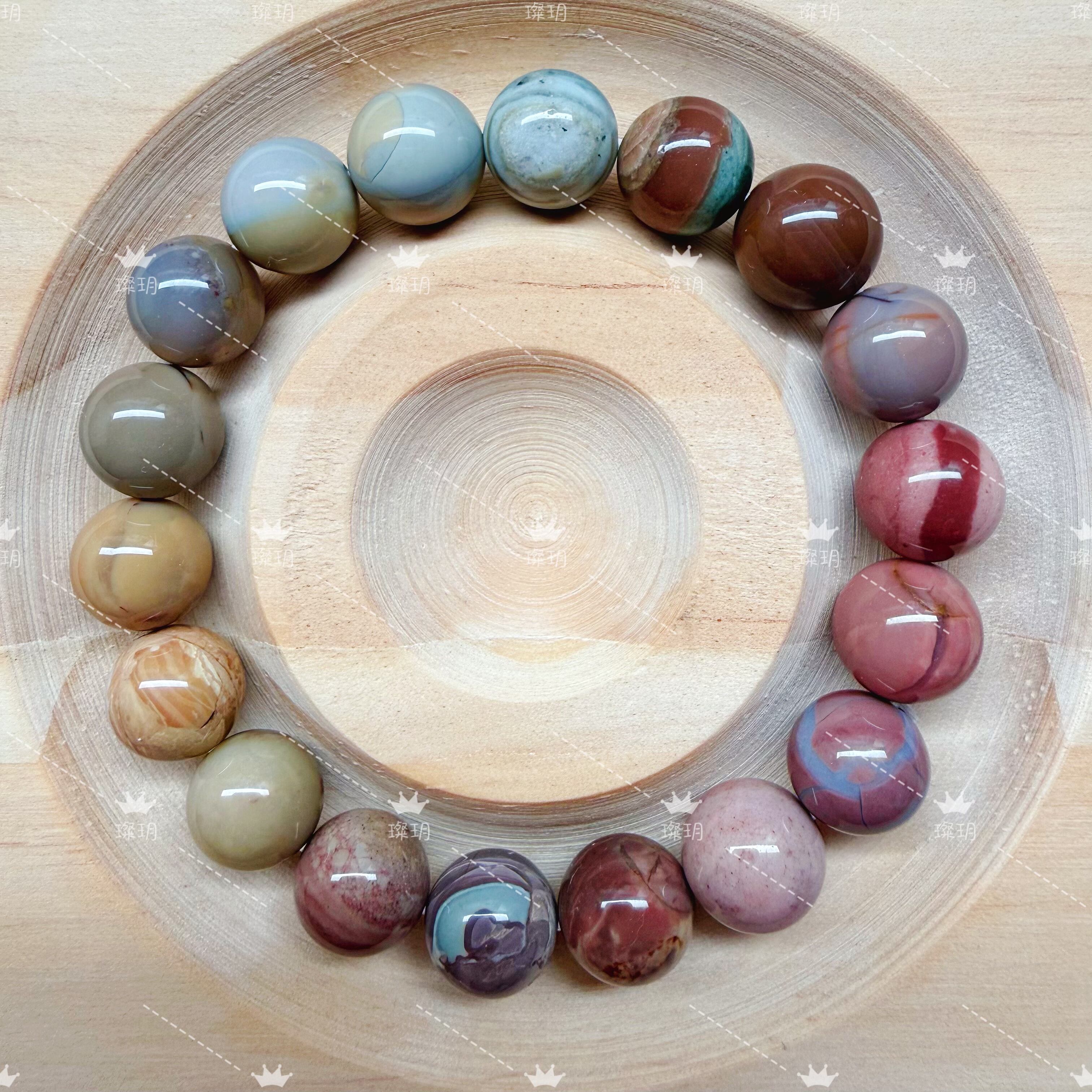 天然阿拉善彩玉玛瑙油画色女生配饰粉嫩治愈礼物糖果色10mm