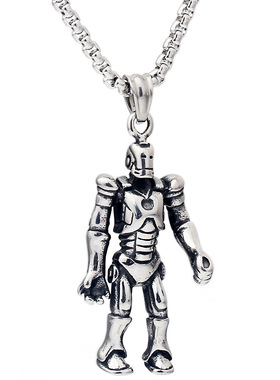 欧美赛博朋克风个性嘻哈百搭变形金刚机器人男士钛钢项链吊坠