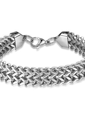 欧美Ins朋克摇滚嘻哈RapHap潮流时尚手链钛钢 不锈钢304手链