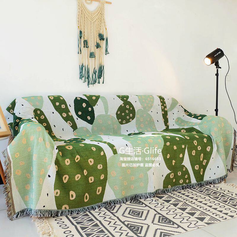 북유럽 인 간단한 봄 여름 통기성 소파 커버 다목적 모직 미끄럼 방지 커버 천으로 짠 술실 담요 식탁보