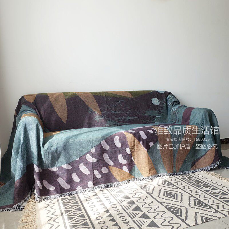 북유럽 인 간단한 봄 여름 통기성 소파 커버 다목적 모직 미끄럼 방지 커버 천으로 짠 술실 담요 식탁보