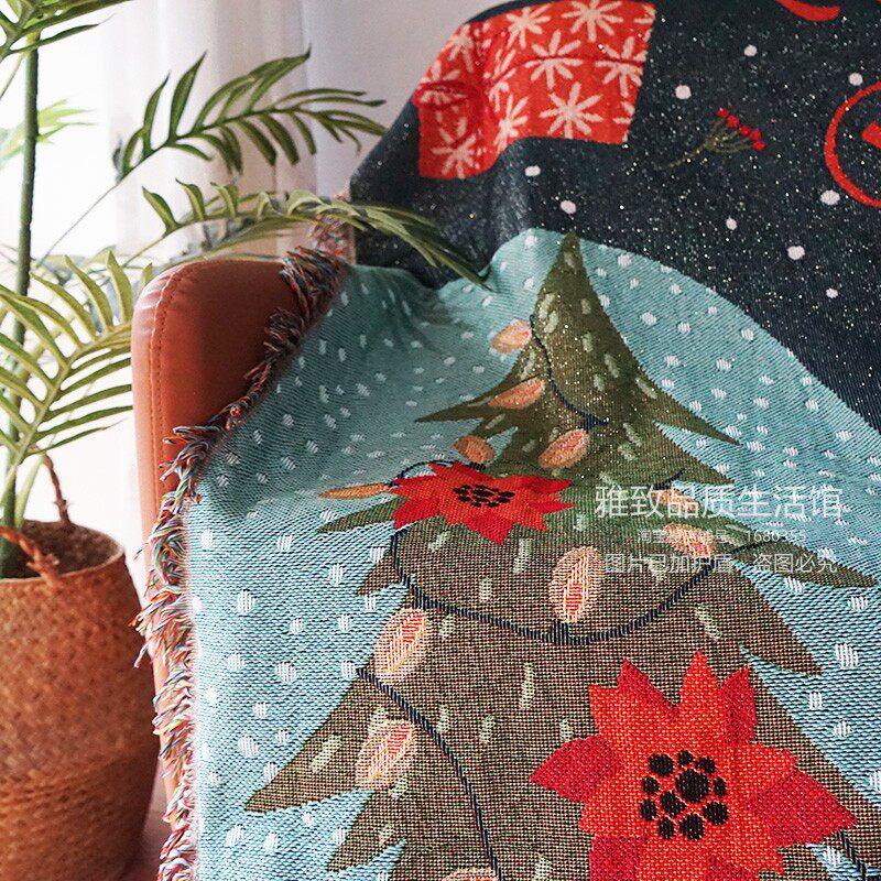 미국 국가 크리스마스 장식 스레드 담요 두꺼운 소파 커버 천 배경 천 태피스트리 침대 옆 술 담요