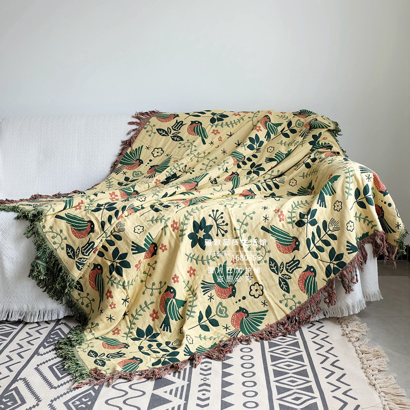 영국 목가적 인 국가 순면 4 겹 거즈 술 수건 담요 모든 항목을 포함하는 소파 더블 페이스 타올 커버 침대 담요