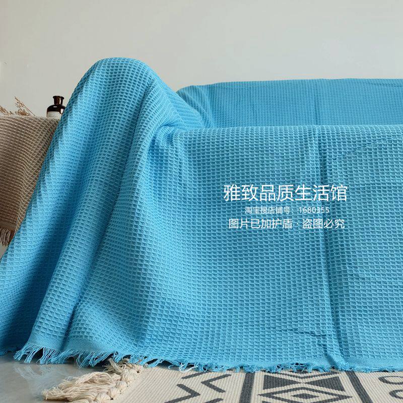 일반 마카롱 두꺼운 실로 짠 술 소파 커버 대형 방진 커버 천 식탁보 침대 옆 장식 담요