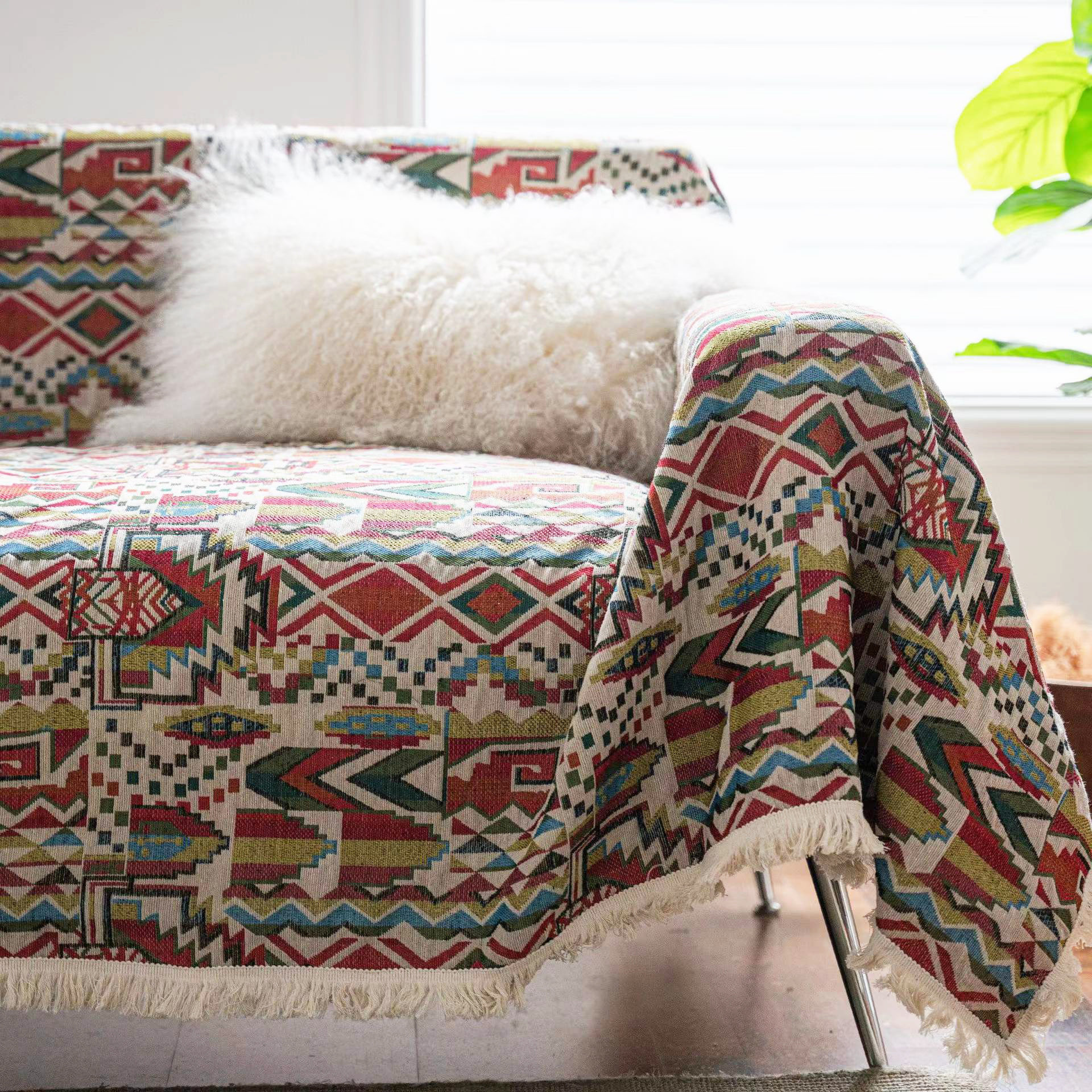 레트로 유럽 보헤미안 자카드 두꺼운 모듈 식 소파 쿠션 커버 천 방진 모직 커버 천 안티 고양이 긁는 술